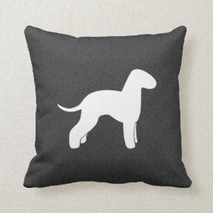 Bedlington Terrier Silhouette Cushion