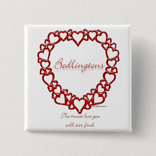 Bedlington Terrier True Love 15 Cm Square Badge