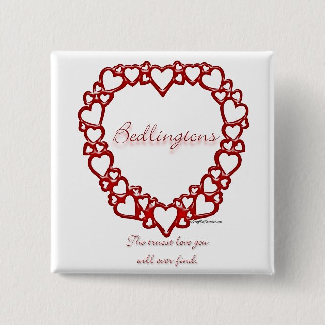Bedlington Terrier True Love 15 Cm Square Badge (Front)