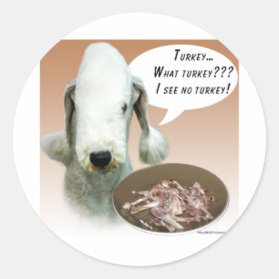 Bedlington Terrier Turkey Classic Round Sticker