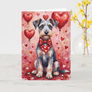 Bedlington Terrier Valentine Dog Sitting Card