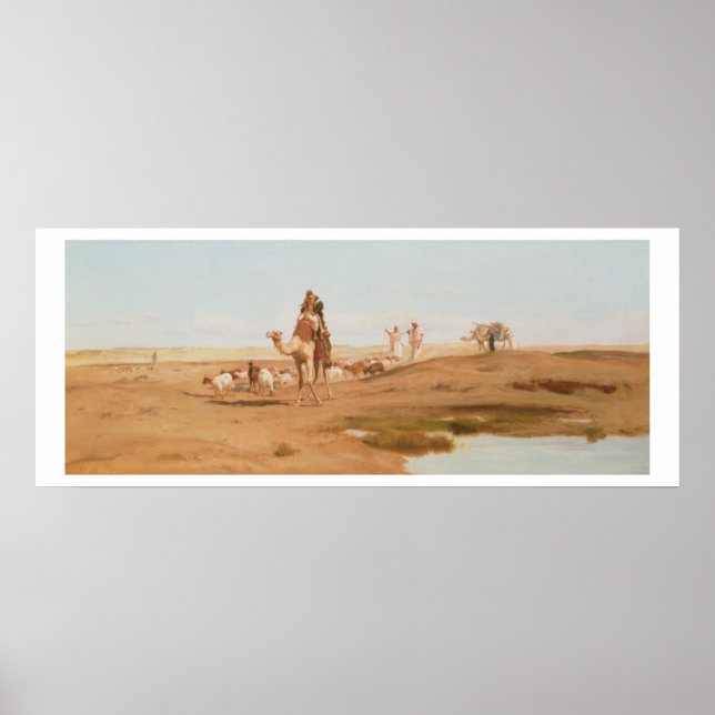 Bedouin in the Desert, 1884 (oil on canvas) Poster (Front)