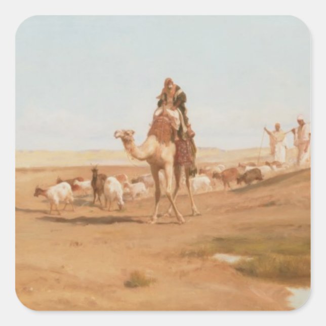 Bedouin in the Desert, 1884 (oil on canvas) Square Sticker (Front)
