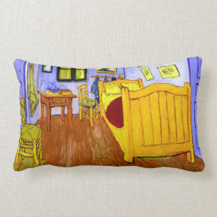 Bedroom in Arles (F482) Van Gogh Fine Art Lumbar Cushion