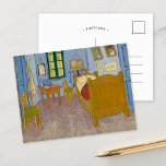 Bedroom in Arles | Vincent van Gogh Postcard<br><div class="desc">Bedroom in Arles (1889) by Vincent van Gogh is a captivating depiction of the artist's simple bedroom in his house in Arles, France. The painting features bold, expressive colours and distorted perspectives, emphasizing the emotional intimacy of the space. The furniture and decor—such as the wooden bed, chairs, and framed artworks—are...</div>