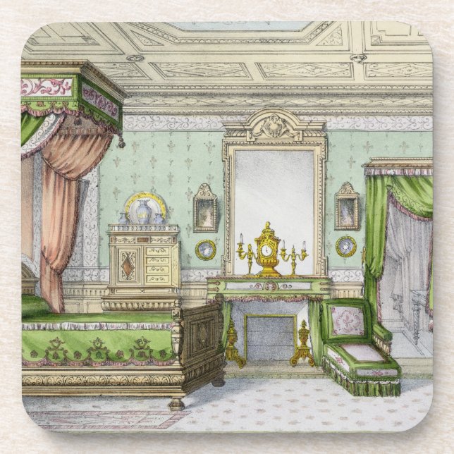 Bedroom in the Renaissance style (colour litho) Coaster (Front)