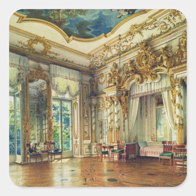 Bedroom of Tsar Alexander I Square Sticker (Front)