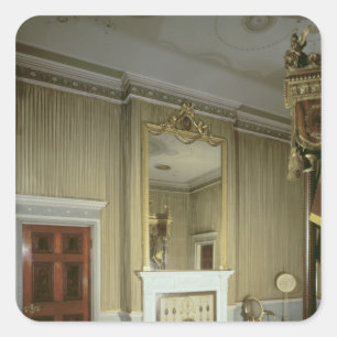 Bedroom with fireplace designed by Adam, c.1776 Square Sticker