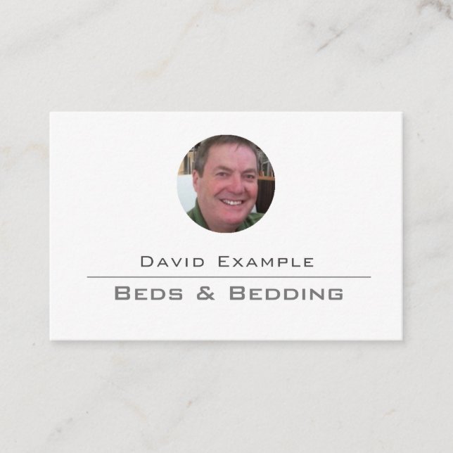 Beds & Bedding with Photo of Holder Business Card (Front)