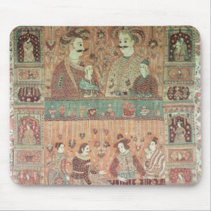Bedspread depicting native potentates mouse pad