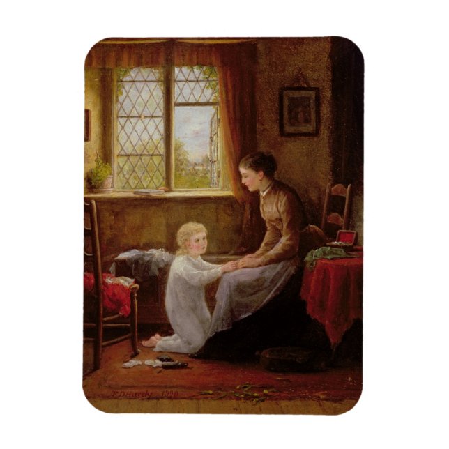 Bedtime, 1890 (oil on panel) magnet (Vertical)