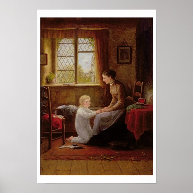 Bedtime, 1890 (oil on panel) poster (Front)