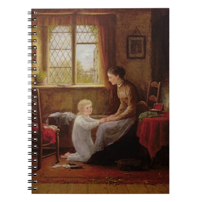 Bedtime, 1890 (oil on panel) spiral notebook (Front)