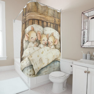 Bedtime Mice Shower Curtain