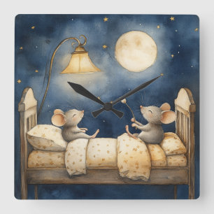 Bedtime Mice Wall Clock