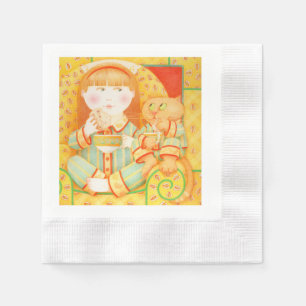 BEDTIME SNACK Coined Cocktail Paper Napkins