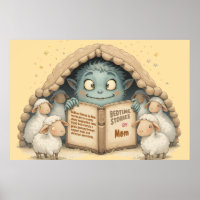 Bedtime Stories by Mom Cute Monster Baby Blanket