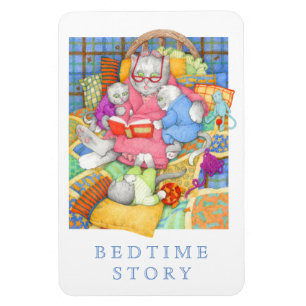 BEDTIME STORY 4x6 Flexible Magnet - White