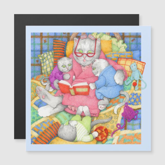 BEDTIME STORY Magnetic Card - Blue (Front/Back)