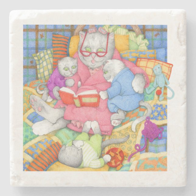 BEDTIME STORY Marble Stone Coaster (Front)