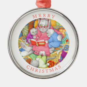 BEDTIME STORY Premium Round Ornament + Text