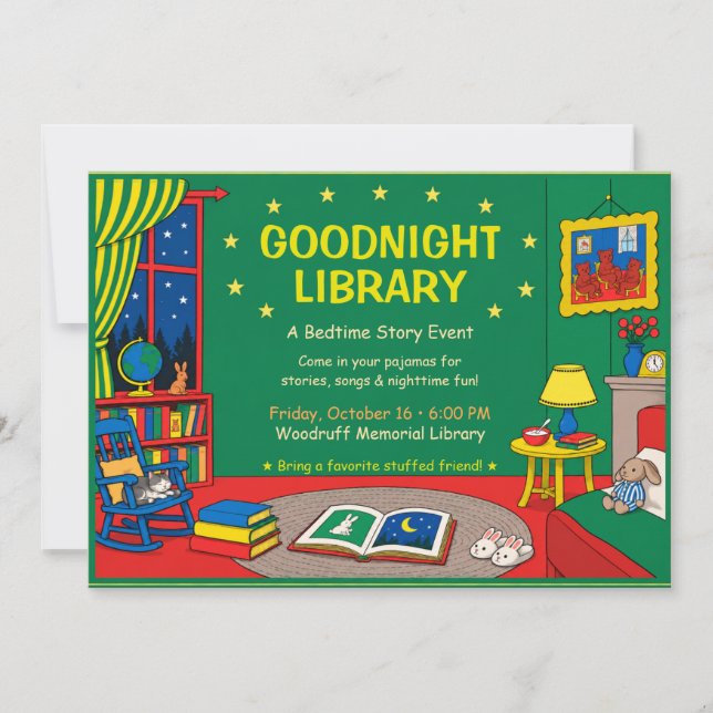 Bedtime Storytime Library Event Invitation (Front)