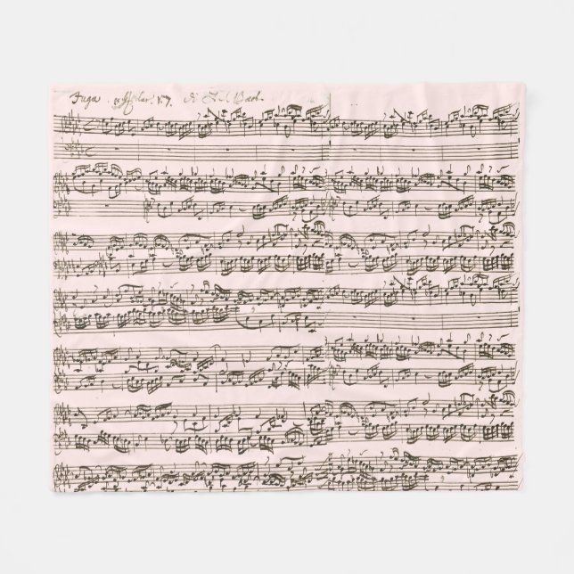 Bedtime with Bach Handwritten Classical Music  Fleece Blanket (Front (Horizontal))