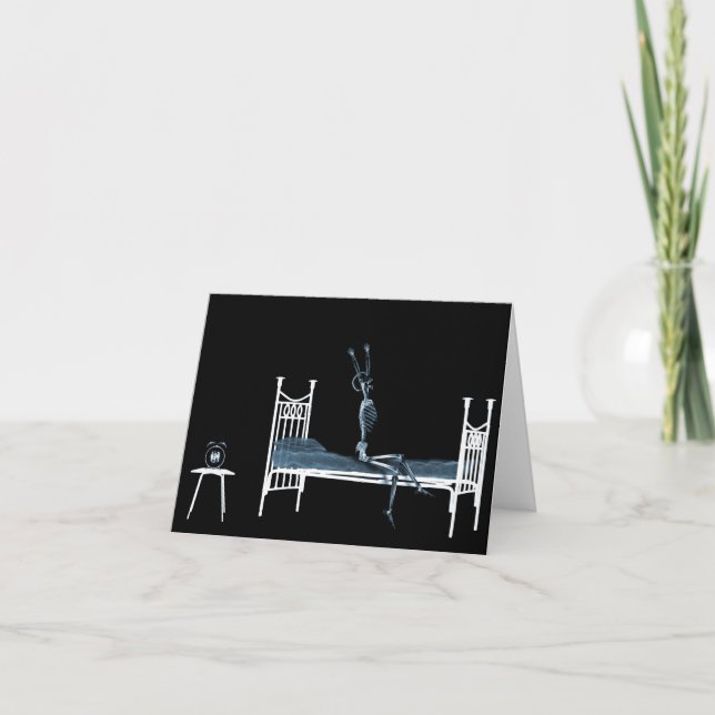 Bedtime X-Ray Skeleton Black Blue Card (Front)