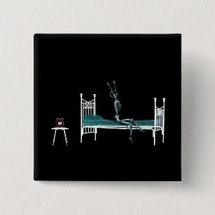Bedtime X-Ray Skeleton Original 15 Cm Square Badge
