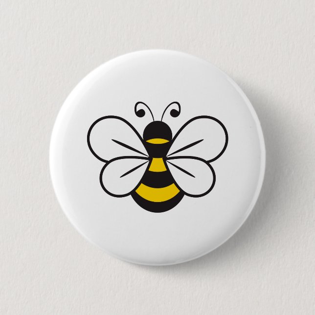 Bee 6 Cm Round Badge (Front)