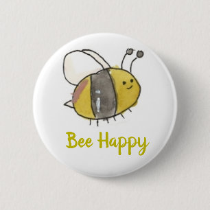 Bee 6 Cm Round Badge