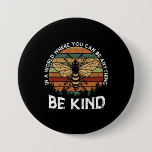 Bee 7.5 Cm Round Badge