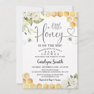 Bee A Little Honey Gender Neutral Baby Shower Invitation
