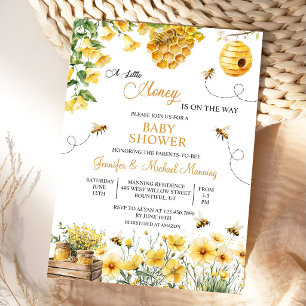 Bee A Little Honey is on the Way Baby Shower Invitation