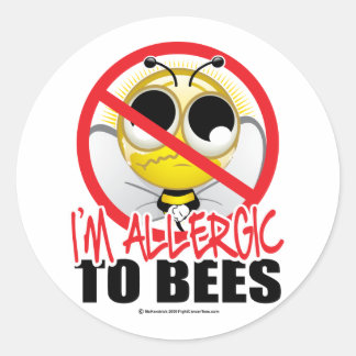 Bee Allergy Classic Round Sticker
