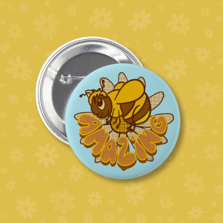 Bee Amazing - Cute Cartoon Bumble Bee & Daisy 6 Cm Round Badge