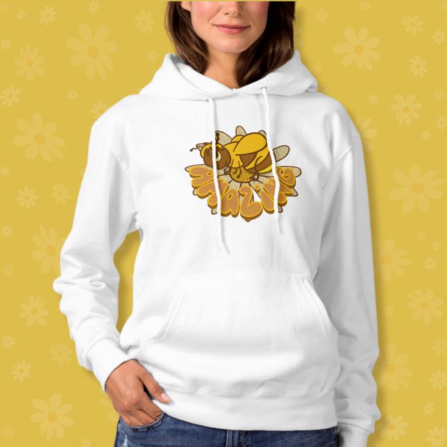 Bee Amazing - Cute Cartoon Bumble Bee & Daisy Hoodie (Creator Uploaded)