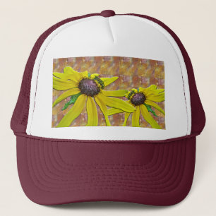 Bee and Black Eyed Susan Welcome Neighbour Trucker Hat