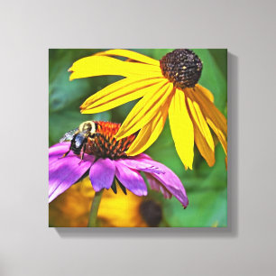 Bee and Blossoms Canvas Print