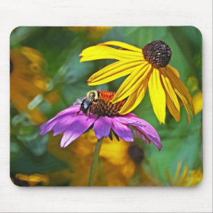 Bee and Blossoms Mouse Pad
