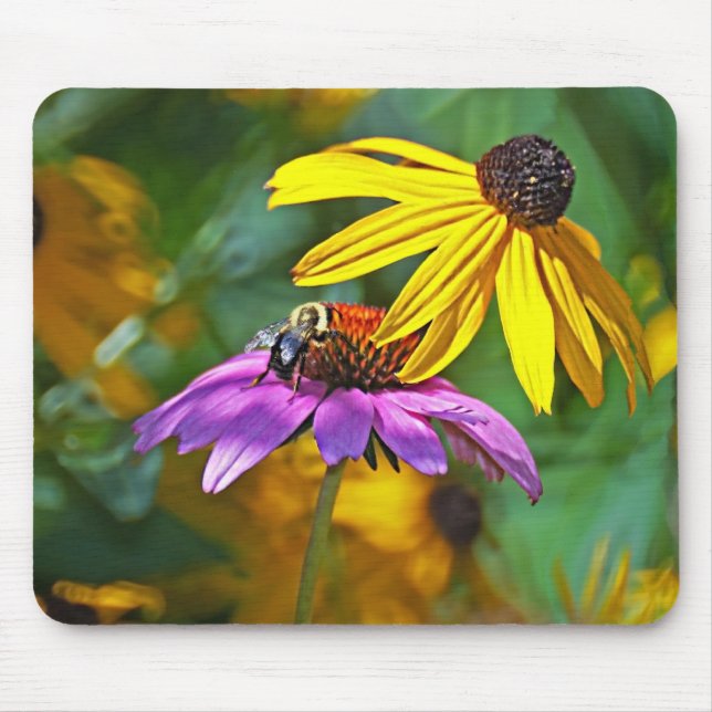 Bee and Blossoms Mouse Pad (Front)