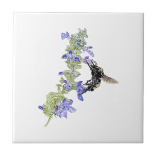 Bee and Blue Sage Tile