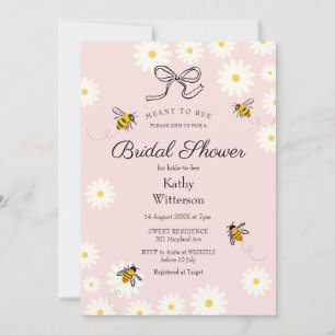 Bee and Daisy Gingham Meant To Bee Bridal Shower Invitation