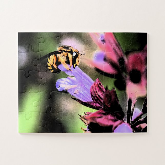Bee and Flower 11x14 30pc jpcna Jigsaw Puzzle (Horizontal)