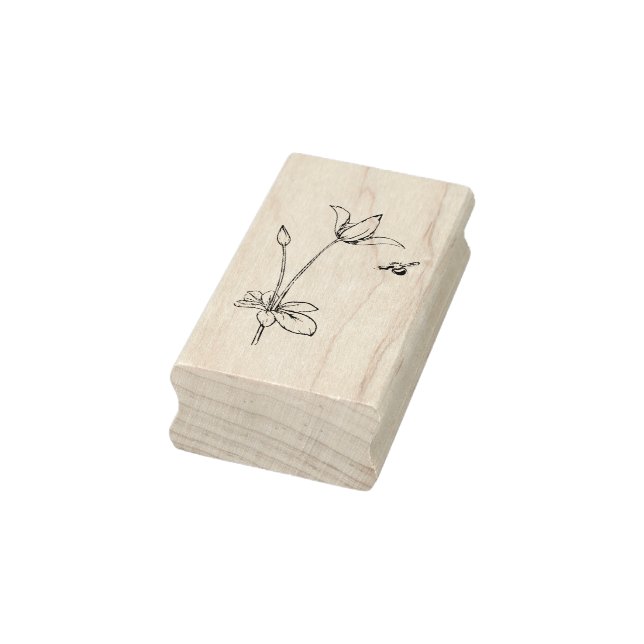 Bee and Flower Art Stamp (Stamp)