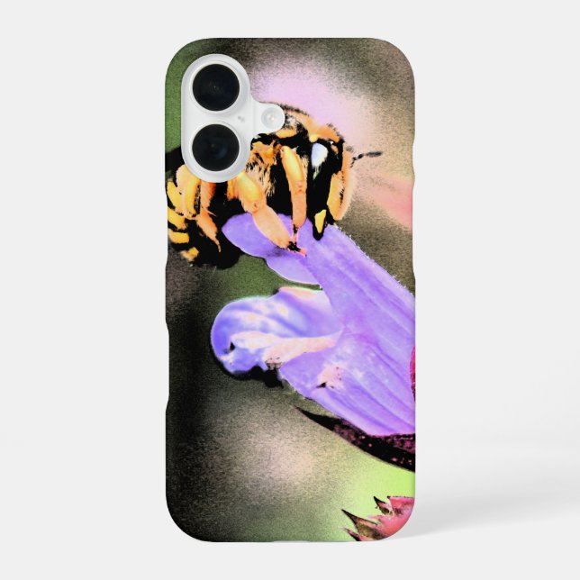 Bee and Flower iphcnm iPhone 16 Case (Back)