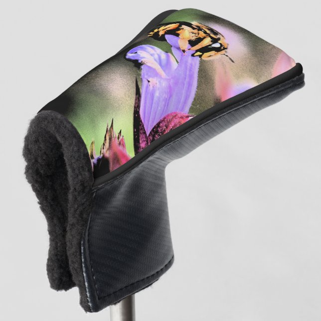 Bee and Flower pccnm Golf Head Cover (3/4 Front)
