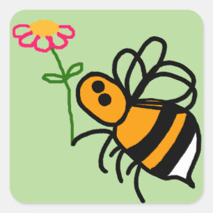 Bee And Flower Stickers 20 per sheet