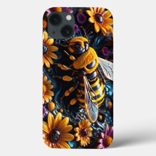  bee and flowers iPhone 13 case