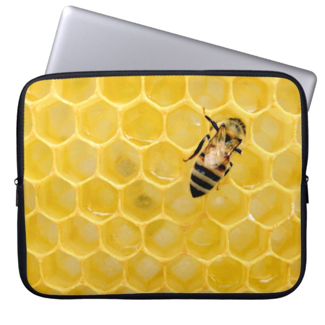 bee and honeycomb laptop sleeve (Front)